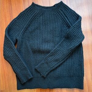 NILI LOTAN Black Alpaca Wool Sweater S Small (XS M) ribbed cowl crew